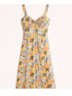 Abercrombie Button-Through Slim Midi Dress Multi Floral XL